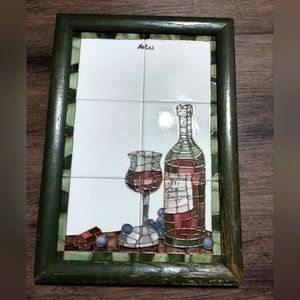 Notes Tile Frame Wine Bottle Glass